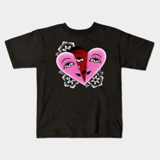 Traditional Tattoo Crying Heart Mask Kids T-Shirt